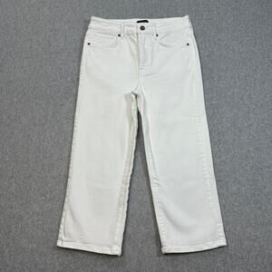 NYDJ Marilyn Straight Lift Xtuck Jeans Womens 6 White Mid Rise #MFOZ8143 Denim